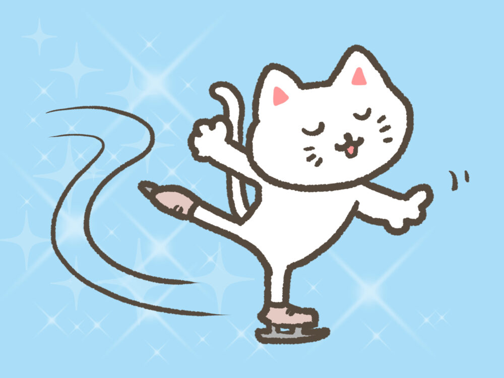 スケートする猫