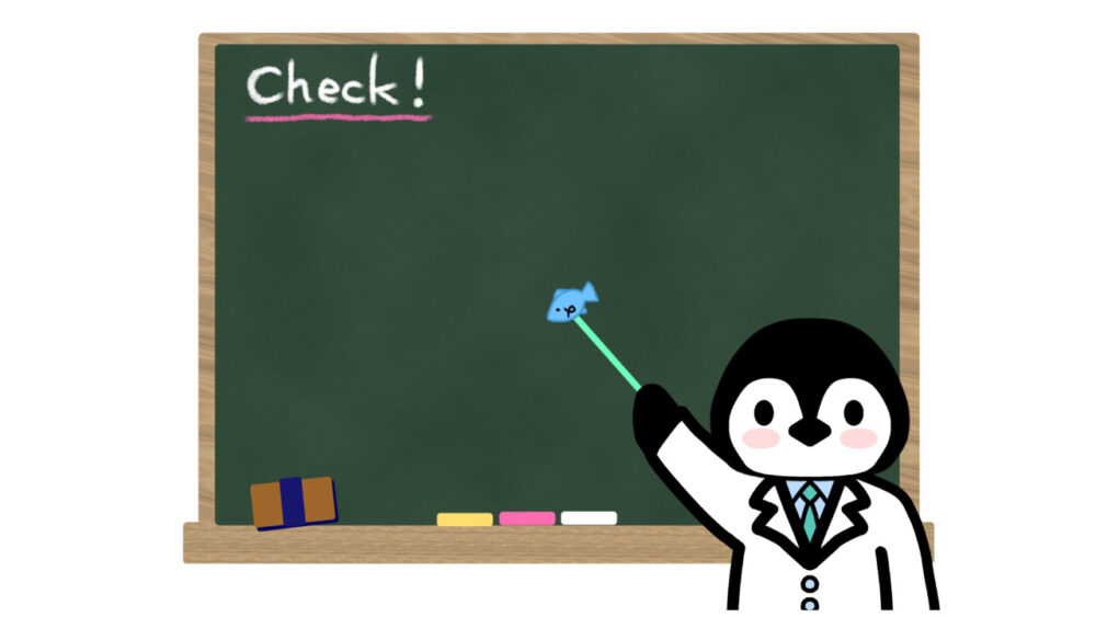 黒板の前で説明するペンギン